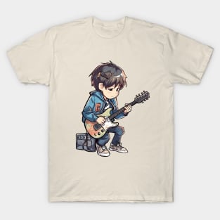 A boy playing his favourite guitar T-Shirt